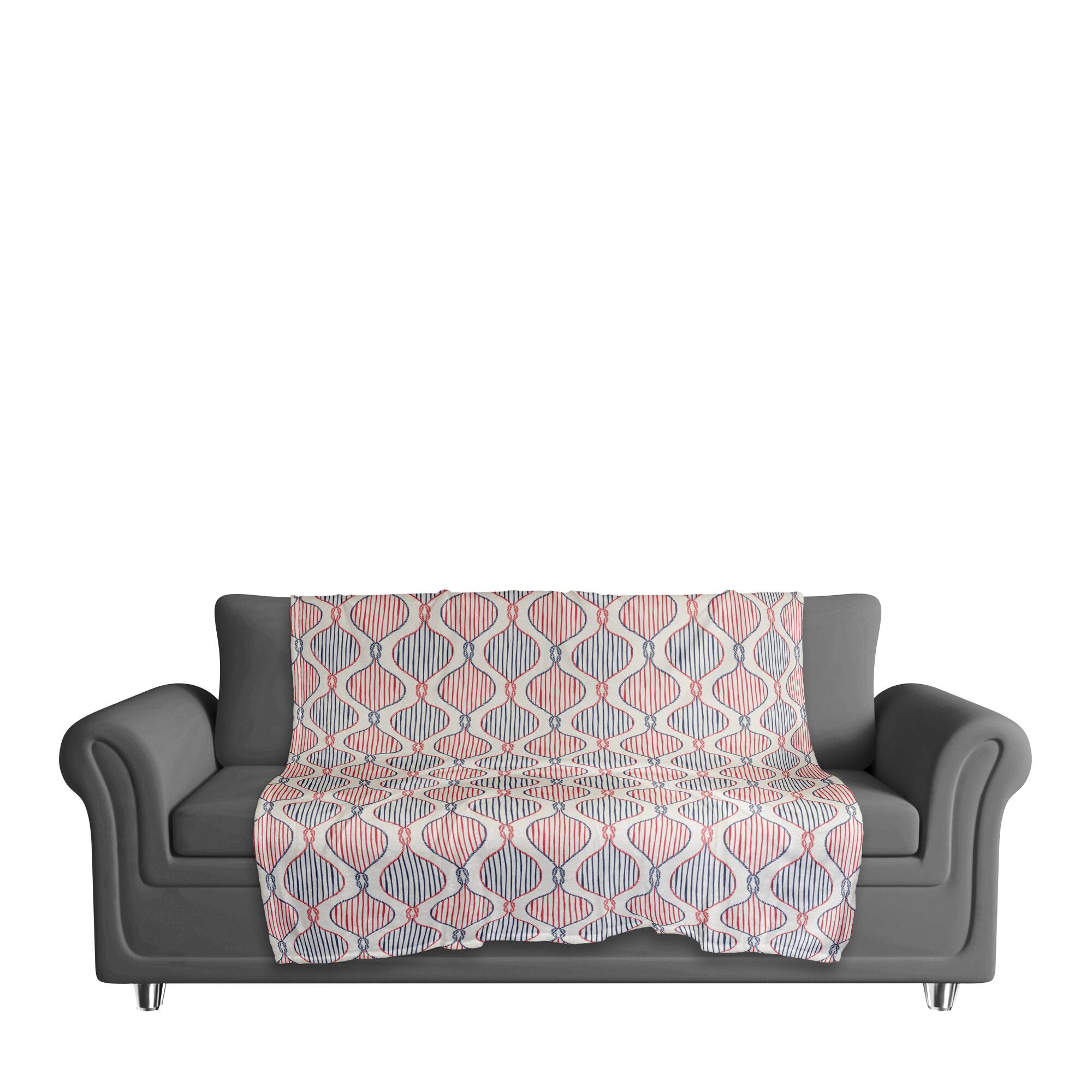 Knots & Stripes Coral Fleece Blanket